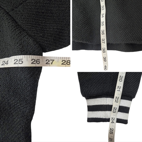 Torrid Black Woolen Varsity Hooded Longline Coat - Picture 13 of 13